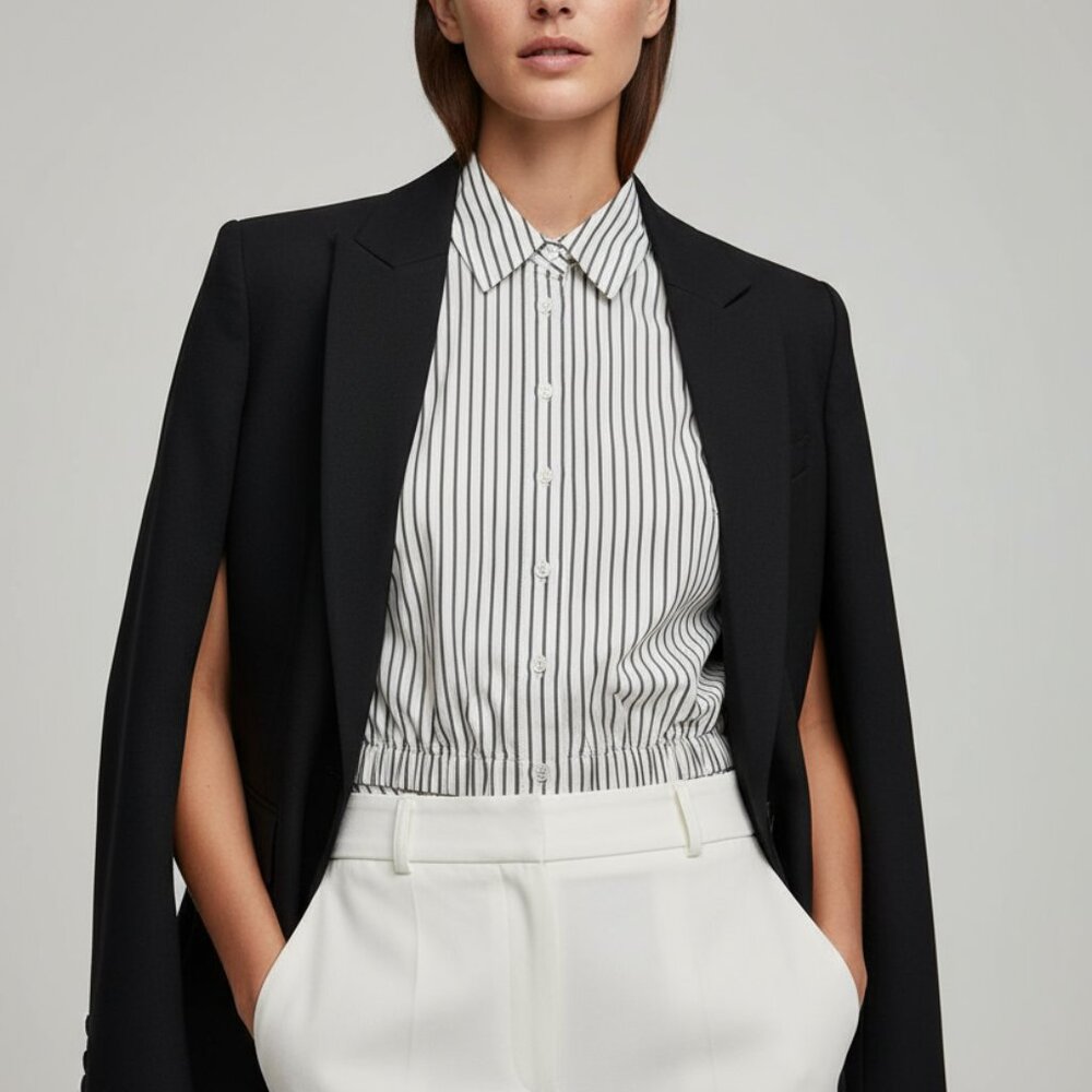 NWT REVOLVE We Wore What sleeveless popover top pinstripe S